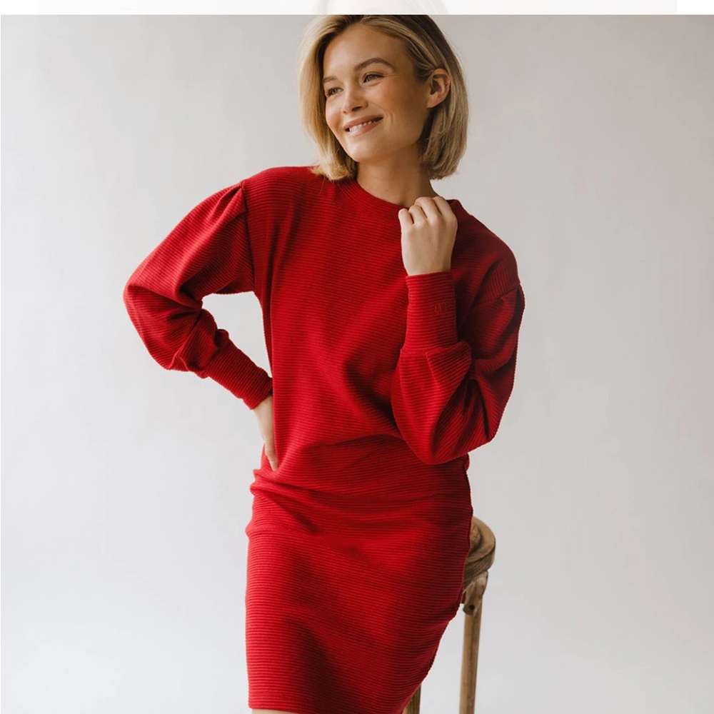 Red modern christmas party dress